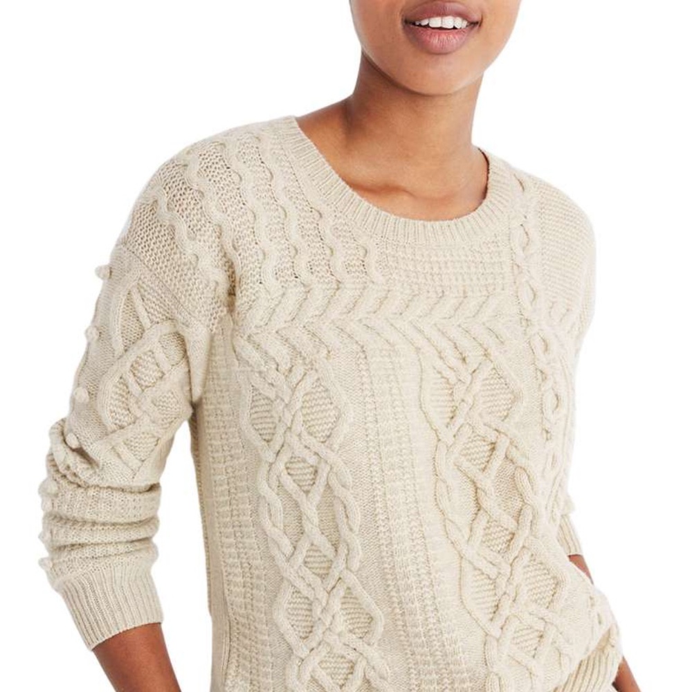 MADEWELL OPEN SIDE BOBBLE PULLOVER SWEATER HEATHER